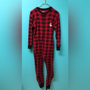 Adult onsie pajamas-Small-Button-up butt flap. 100% cotton. Inseam 28”